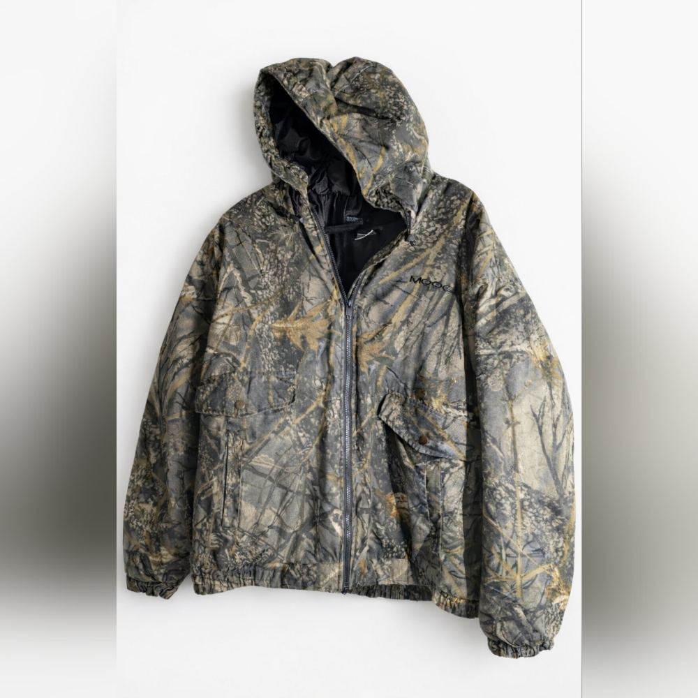 Vintage WFS Work Wear Mossy Oak Camouflage Hooded Jacket 2XL | Y2K Outdoors Util